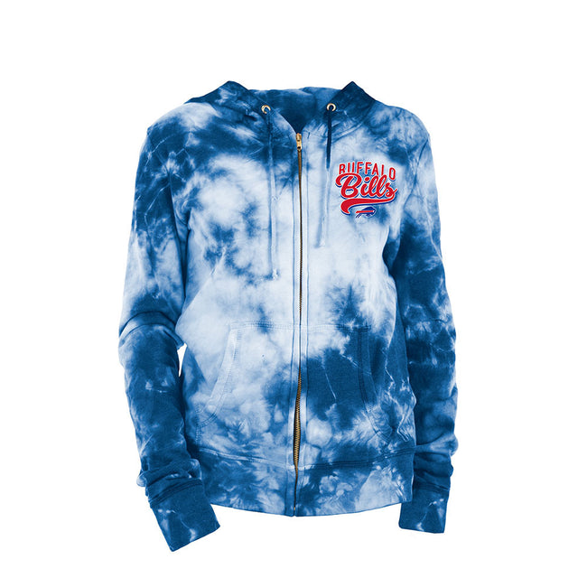 Women's New Era Royal Buffalo Bills Tie Dye Fleece Full-Zip Hoodie