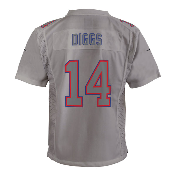 Youth Nike Atmosphere Fashion Game Stefon Diggs Jersey In Grey - Back View