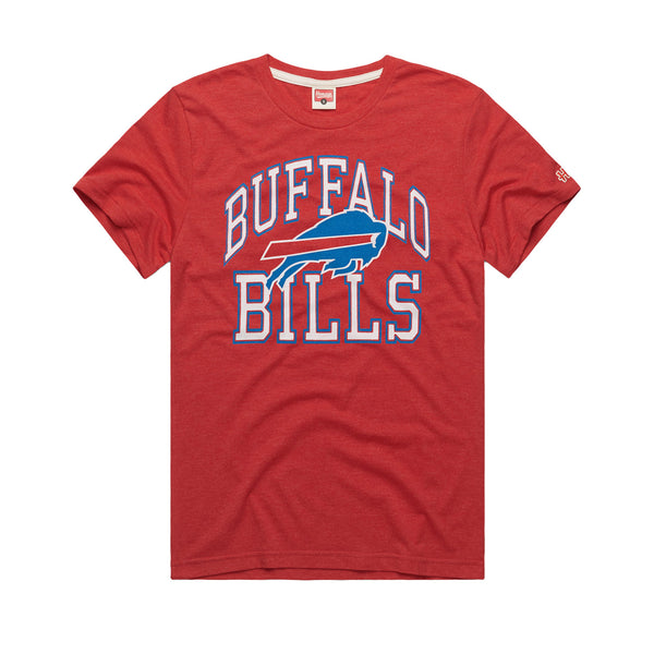 Homage Bills Team Wordmark T-Shirt In Red - Front View