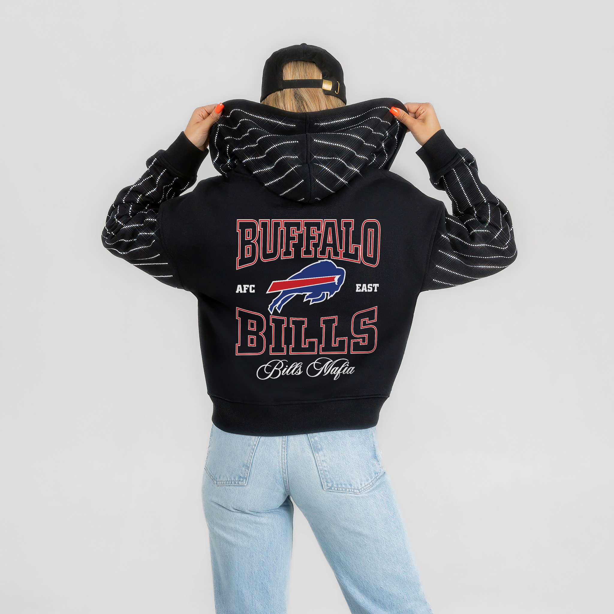 Women's Gameday Couture Black Buffalo Bills Eyes on the Prize Mid